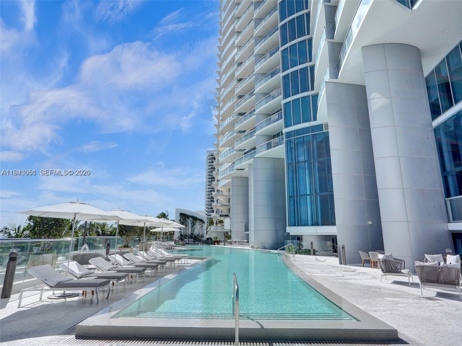 Modern kitchen with designer features at 17001 Collins Ave - Condo in Sunny Isles Beach