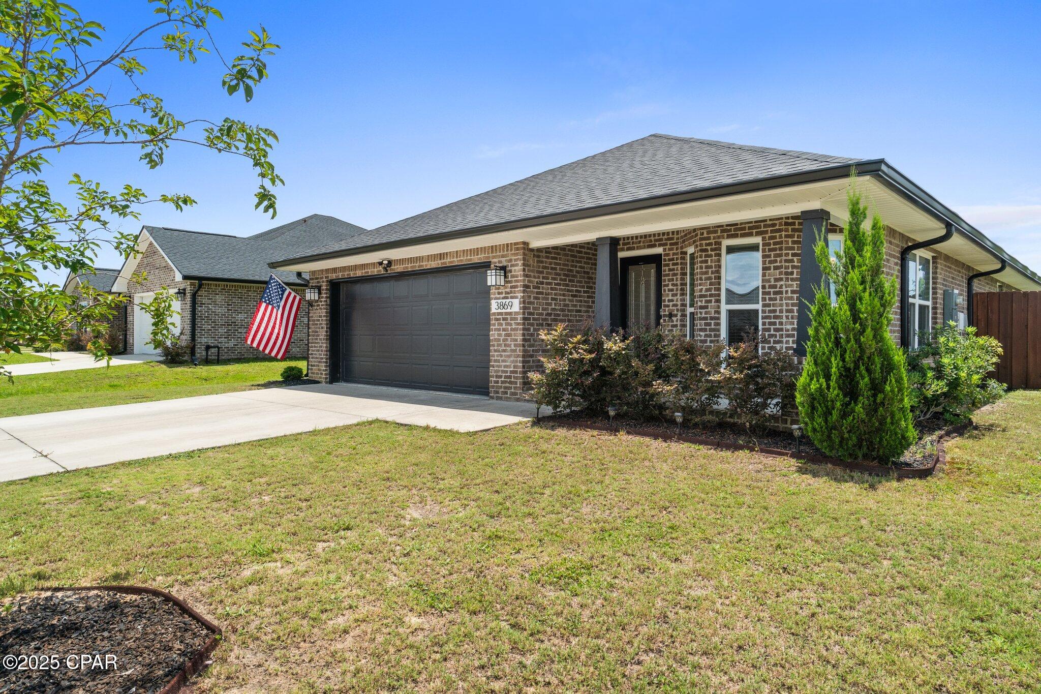 Welcome to this stunning, move-in-ready home in the sought-after College Station community! From the landscaped yard and covered front porch to the open-concept layout with tray ceilings, luxury vinyl plank flooring, and tasteful finishes, this home blends comfort and style throughout.Enjoy a spacious dining room with a bay window, a kitchen with granite countertops, stainless appliances, a breakfast bar, and open flow to the living area—perfect for everyday living and entertaining. The primary suite offers a relaxing retreat with a walk-in shower, soaking tub, and elegant finishes, while accent walls in the primary and guest bedrooms add custom charm.Recent updates include a privacy fence, gutter system, custom laundry shelving, laminate guest bedroom flooring, cordless blinds, garage floor sealing, and a ceiling fan on the covered back porch. The fenced backyard features a sprinkler system, and a fire pit creating a peaceful outdoor space to unwind.Don't miss this beautifully upgraded and well-maintained home—it's everything you've been looking for!