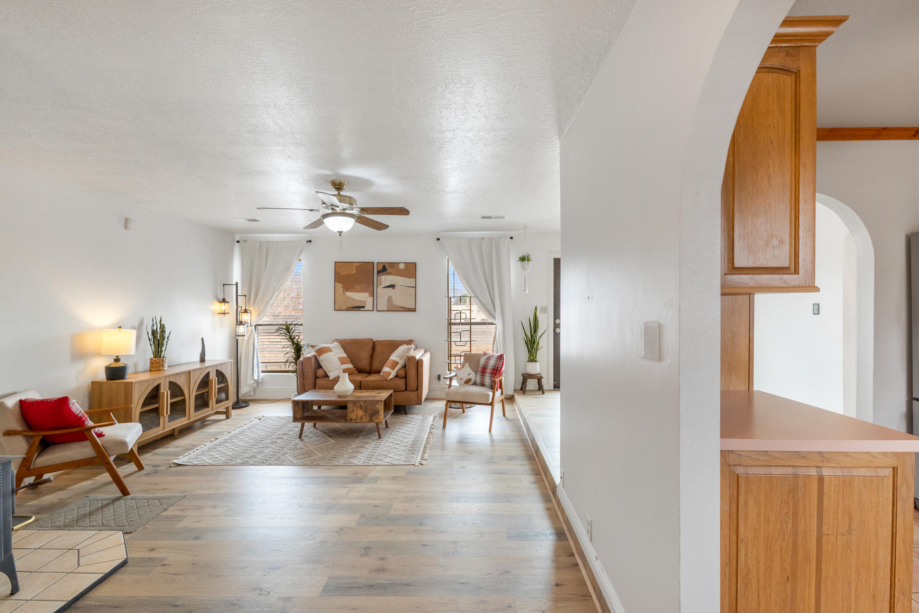 This beautiful 3-bedroom, 2-bath home offers flexible living with a dedicated office and additional flex space, perfect for today's work-from-home or family needs. The kitchen is thoughtfully crafted with custom hickory cabinets and all appliances--purchased within the last 2-3 years--will convey. Recent upgrades include a brand-new HVAC system, new roof with warranty, new flooring, and fresh interior paint, providing peace of mind and a truly move-in-ready home. Enjoy the convenience of a separate laundry room and the freedom of a large, blank-canvas backyard, ready for you to create your own private oasis while taking in beautiful mountain views. Situated on a .31-acre corner lot, the property offers ample space for RV, boat, or toy parking. No HOA adds even more flexibility and freedom.