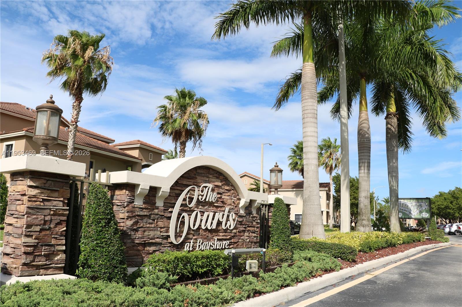 Spacious 3-bedroom, 2.5-bath, two-story townhome (˜1,515 SF) in The Courts at Bayshore, a gated community with clubhouse, pool and fitness center. Two-level layout with open living/dining, full appliance kitchen, and in-unit washer/dryer. Tile flooring in main living areas and carpet in bedrooms. Assigned + guest parking. Prime Cutler Bay location near US-1, shopping, Lakes by the Bay Park and Black Point Marina. Available end of February 2026. Photos may be of a similar unit; verify details with listing agent.