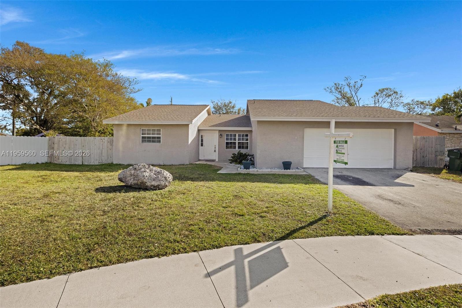 Charming 3-bedroom, 2-bath home with a double-car garage in the desirable Villages of Homestead community. Bright living areas filled with natural light, plus storm impact windows for added safety and peace of mind. Enjoy true South Florida living in your fenced backyard with an in-ground pool and covered patio perfect for relaxing or entertaining. Low HOA and fantastic community amenities including a clubhouse, pool, park, playground, and jogging paths.