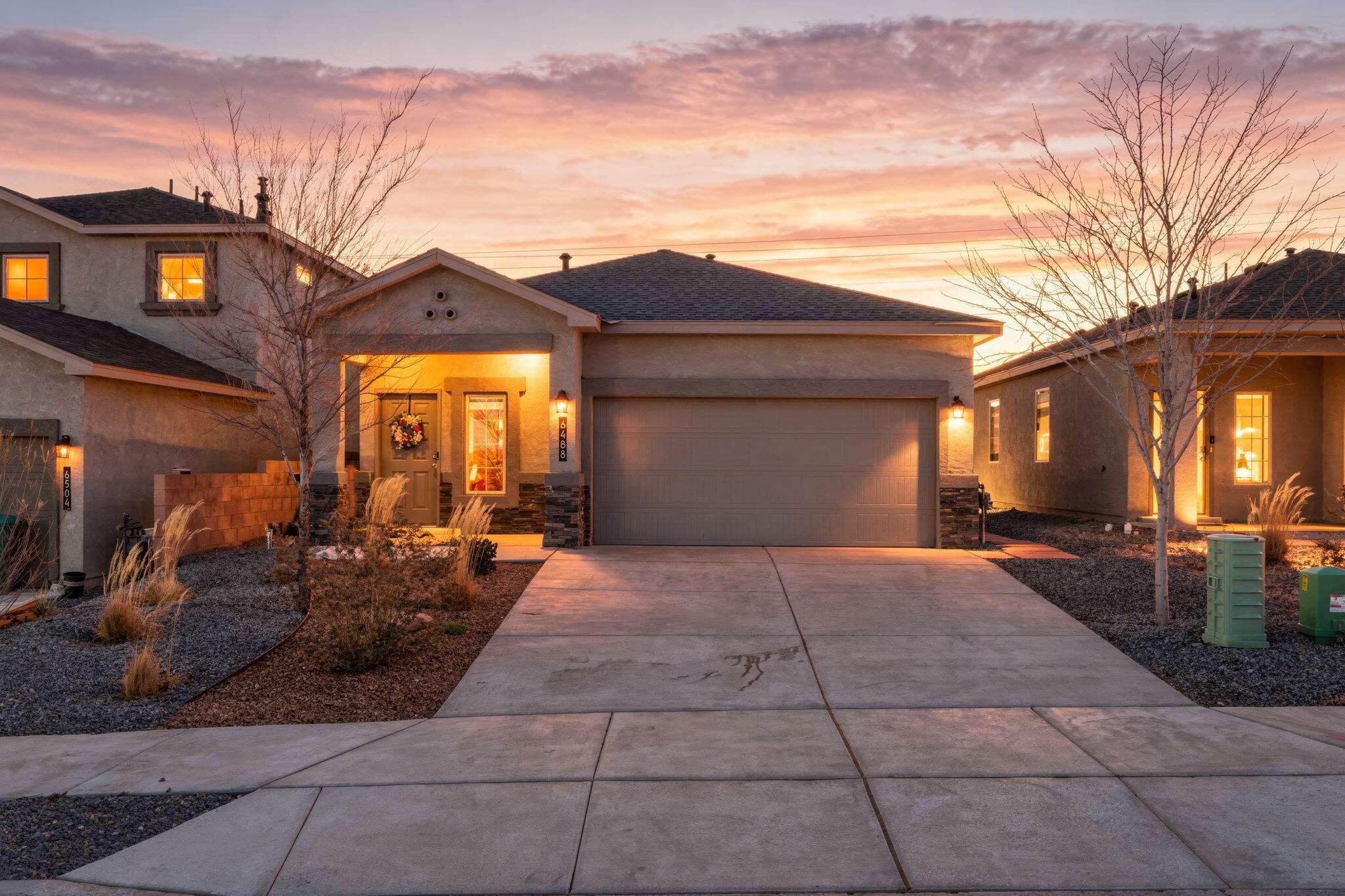 Located in Rio Rancho, this inviting, light-filled residence immediately welcomes you with an open layout, recessed lighting throughout, and a stylish blend of carpet and tile flooring. The kitchen is thoughtfully designed with included appliances, a pantry, and a stylish backsplash, flowing seamlessly into the living area for effortless everyday living and entertaining. The primary suite offers an ensuite bath featuring a walk-in shower, double-sink vanity, and a generous walk-in closet, while refrigerated air, a laundry room, and a two-car garage provide added comfort and convenience. Outside, enjoy low-maintenance landscaping and a fully walled backyard, all at a price that makes ownership irresistible. Don't miss your chance, schedule your showing today!