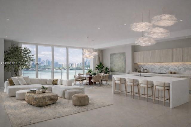 Enter the exceptional residence of LPH16 from the private elevator foyer. This flow-through unit boasts 12ft ceilings and unparalleled views from the floor-to-ceiling windows. The 2942sqft foor plan has been designed for comfort and elegance, offering 3bds, 4.5bths, plus a versatile den, and additional live-in service quarters. This luxurious unit includes a smart system, and a high-end, open chef's kitchen with gas. Enjoy 2 balconies with incredible, direct ocean, Intracoastal, and city views. Entertain and dine on your oversized, East balcony summer kitchen. Echo Aventura has a 5 star gym with a yoga room and fitness classes. Relax at the infnity pool overlooking the wide-open bay and Intracoastal. Take advantage of the recreation room, valet, concierge service, dog walking service, and much more!