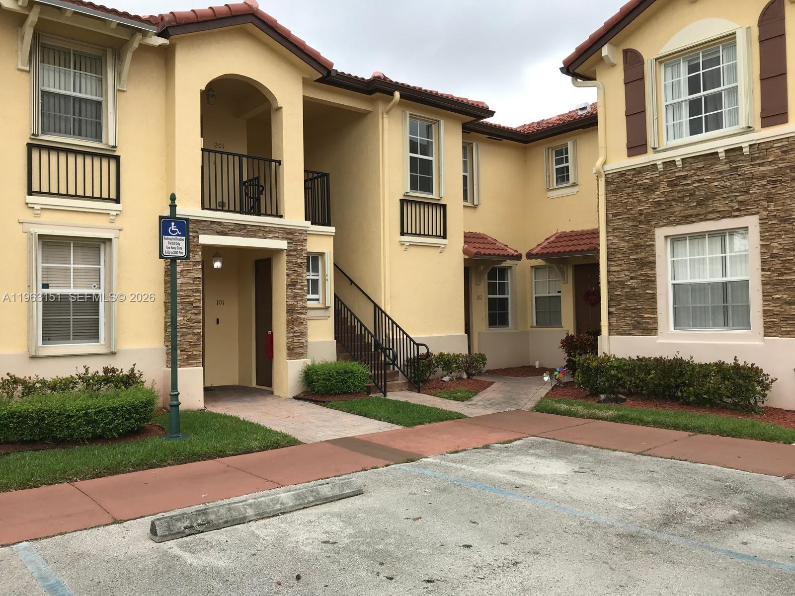 Beautiful and practical 2-story Townhouse with 3 bedrooms, 2 -1/2 bathrooms and fenced backyard. Nice, laminated floors, washer and dryer inside the unit, assigned parking + guest parking. Villas at Carmel is an immaculate community within the master Association of Malibu Bay. It features a Resort Style Clubhouse with many amenities. It is a gated community with 24hs security. Monthly HOA fees for both Associations are $468 plus $79, making a total of $ 547. Close to Baptist Hospital, shopping mall and Turnpike. For investors, or as a 1st or 2nd residence, this is a great property! Currently rented and producing income!