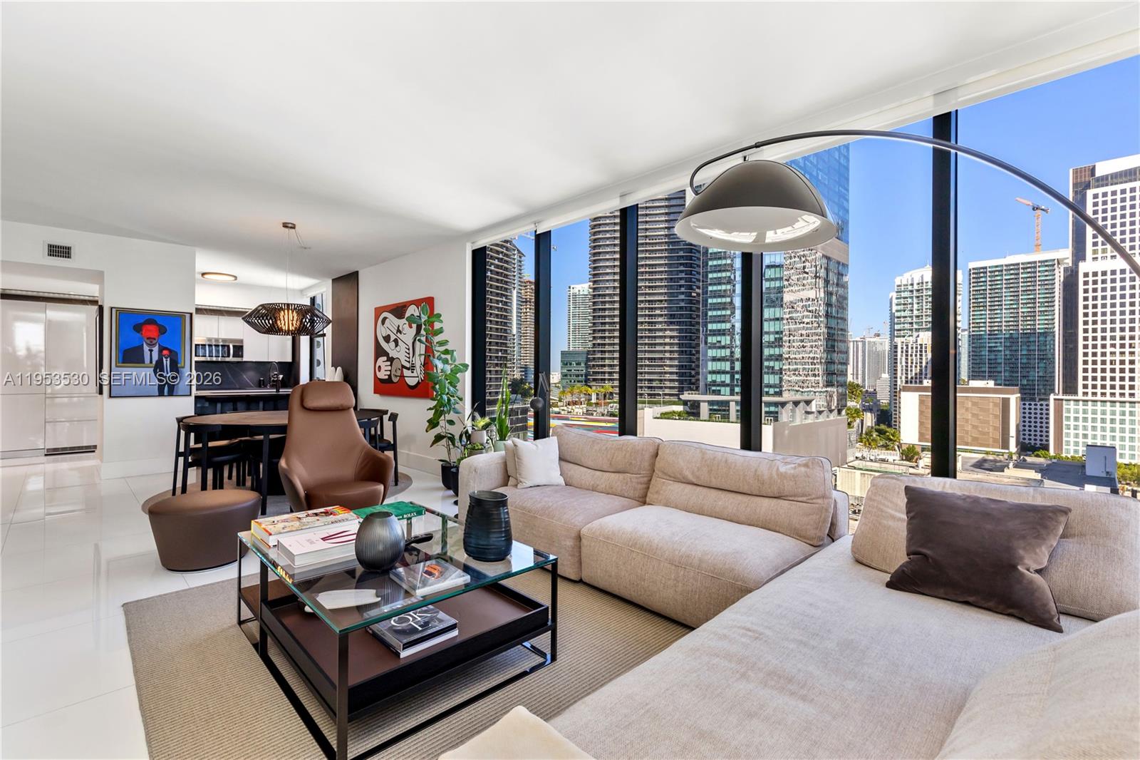 Fully furnished luxury residence in the heart of Brickell with stunning ocean and city views. Featuring 3 bedrooms and 3 fully remodeled bathrooms, this unit offers top-of-the-line finishes and custom-built details throughout, including an additional built-in master closet. Completely renovated kitchen and bathrooms with the finest materials. Spacious terrace with summer kitchen, perfect for entertaining. Turnkey and move-in ready.