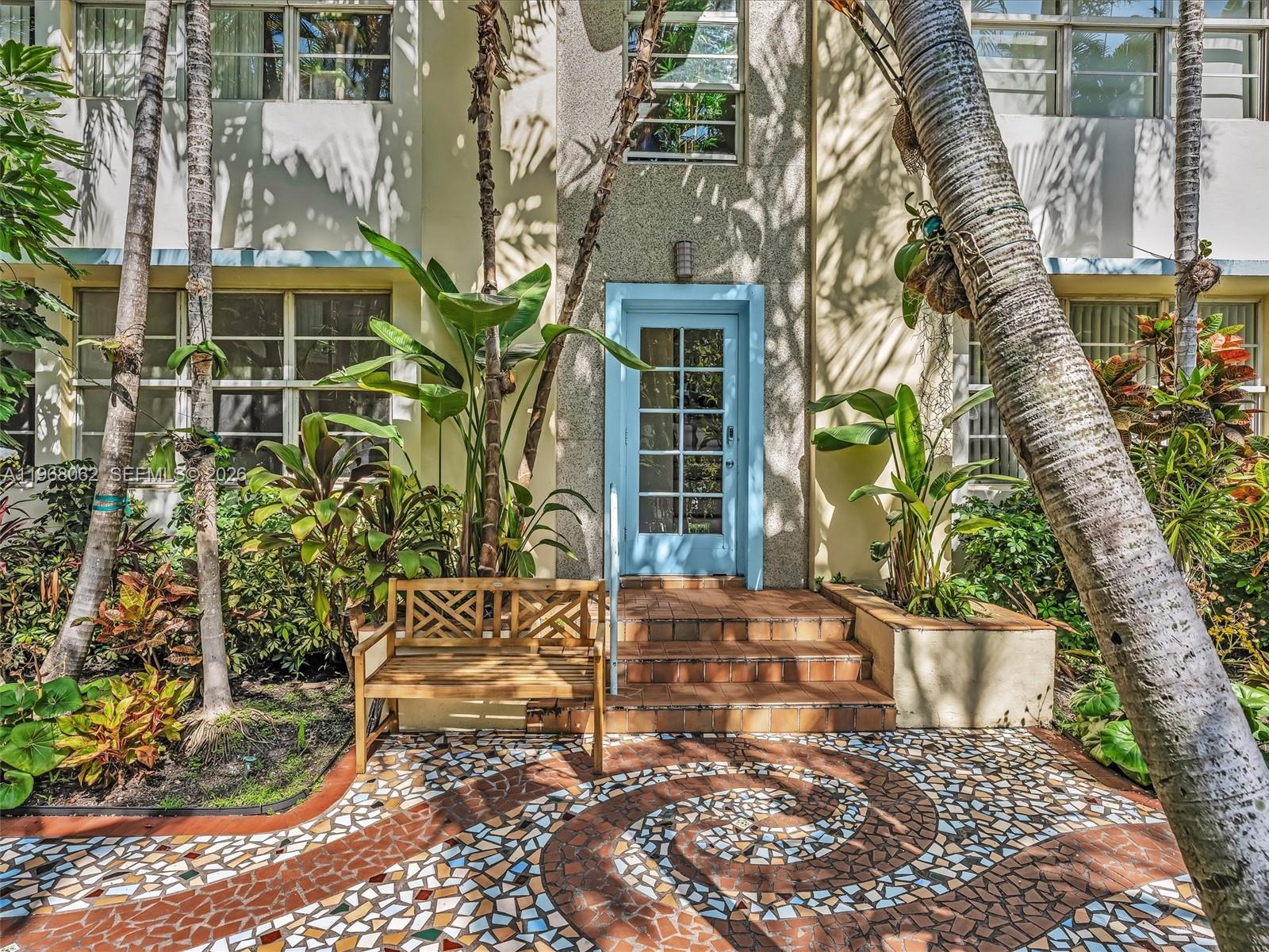 Rare opportunity to own a true Art Deco gem in a prime South Beach location just steps to Washington and close to the beach. This bright first floor 2 bedroom 2 bathroom residence offers approximately 980 square feet and features the lowest HOA in South Beach for a unit of this size, delivering exceptional value in today’s market.The unit preserves its original character with refinished Florida pine floors, wood flooring, and classic Art Deco fireplaces. Natural light fills the space, highlighting the historic charm throughout. The oversized kitchen features Florentin ceramic tile, a center island, two sinks, and two dishwashers with dual entry access for convenience.Hurricane impact windows and a four year old AC system provide comfort and efficiency. The elevated building carries flood insurance through the HOA, with no planned assessments. Additional perks include assigned storage, basement storage, outdoor common yard space, monthly exterminator service, and flexible leasing up to 3 times per year with a 90 day minimum. City garage parking is located directly across the street with additional street parking on Drexel.A rare blend of authentic Art Deco character, space, value, and location.
