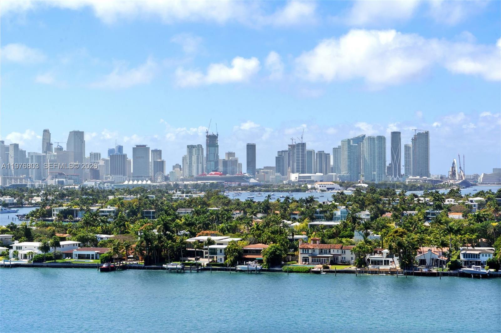 Spacious living room with panoramic views at 3 Island Ave - Condo in Miami Beach