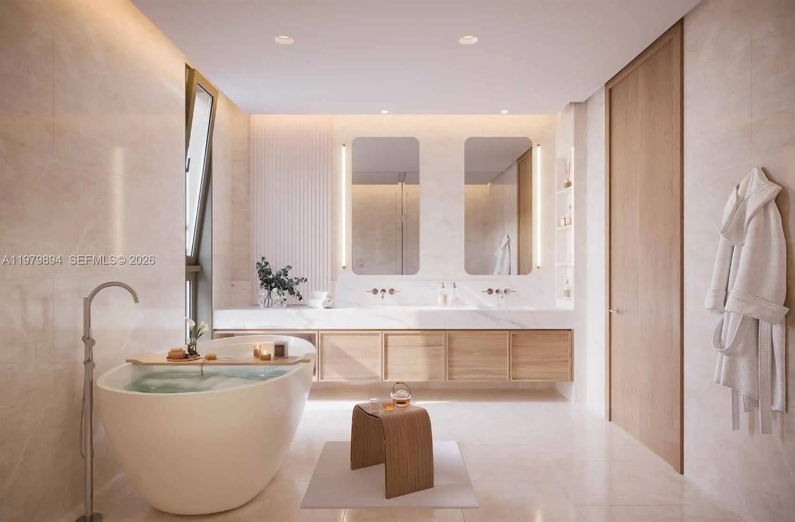 Modern kitchen with designer features at 501 Palm Jebel Ali Access Road - Luxury Estate in Miami
