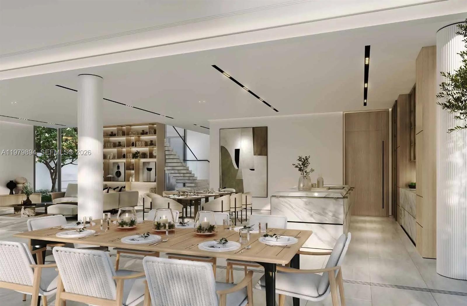 Stunning waterfront exterior at 501 Palm Jebel Ali Access Road - Luxury Estate in Miami