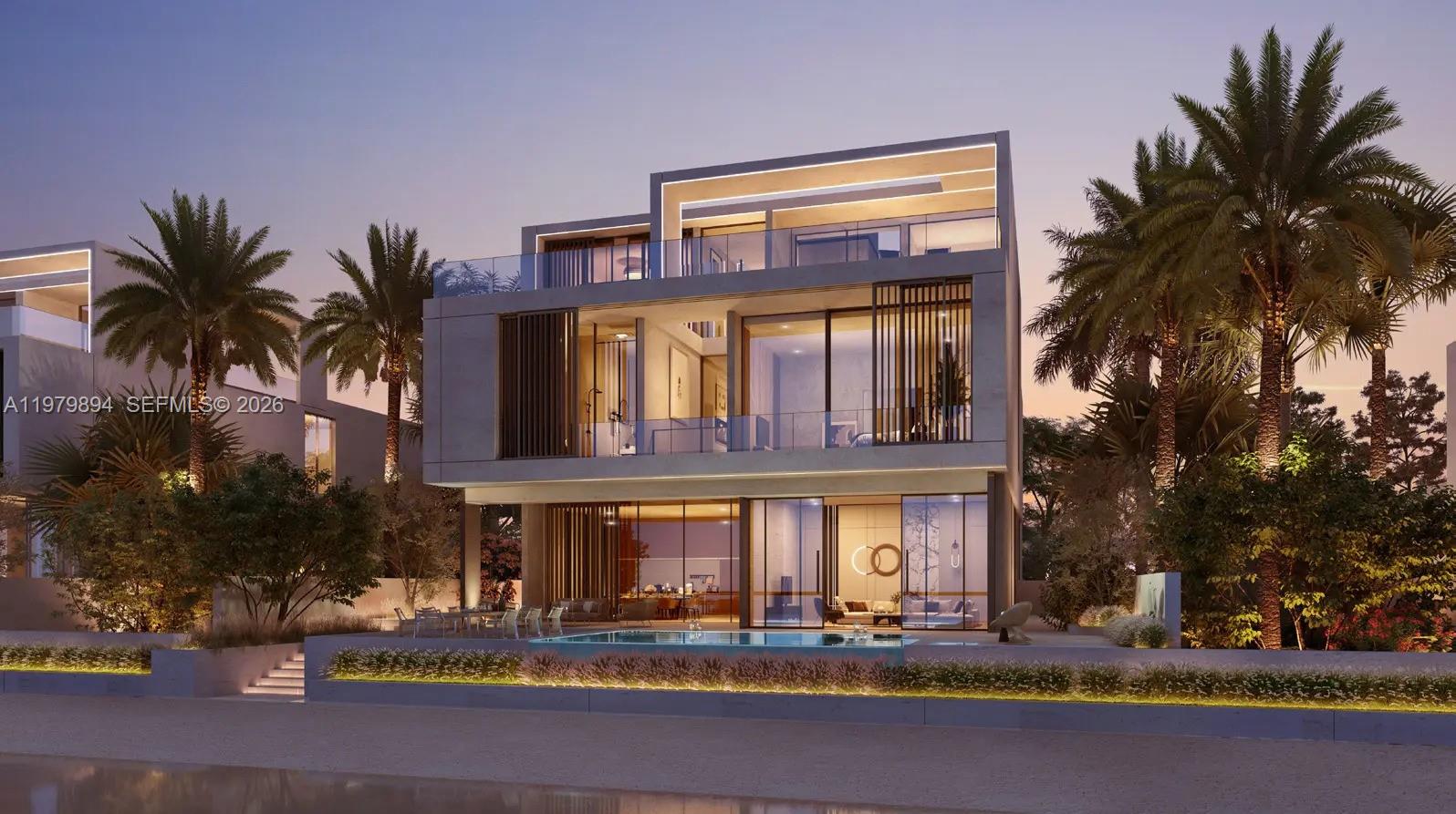 Well-appointed guest bedroom at 501 Palm Jebel Ali Access Road - Luxury Estate in Miami