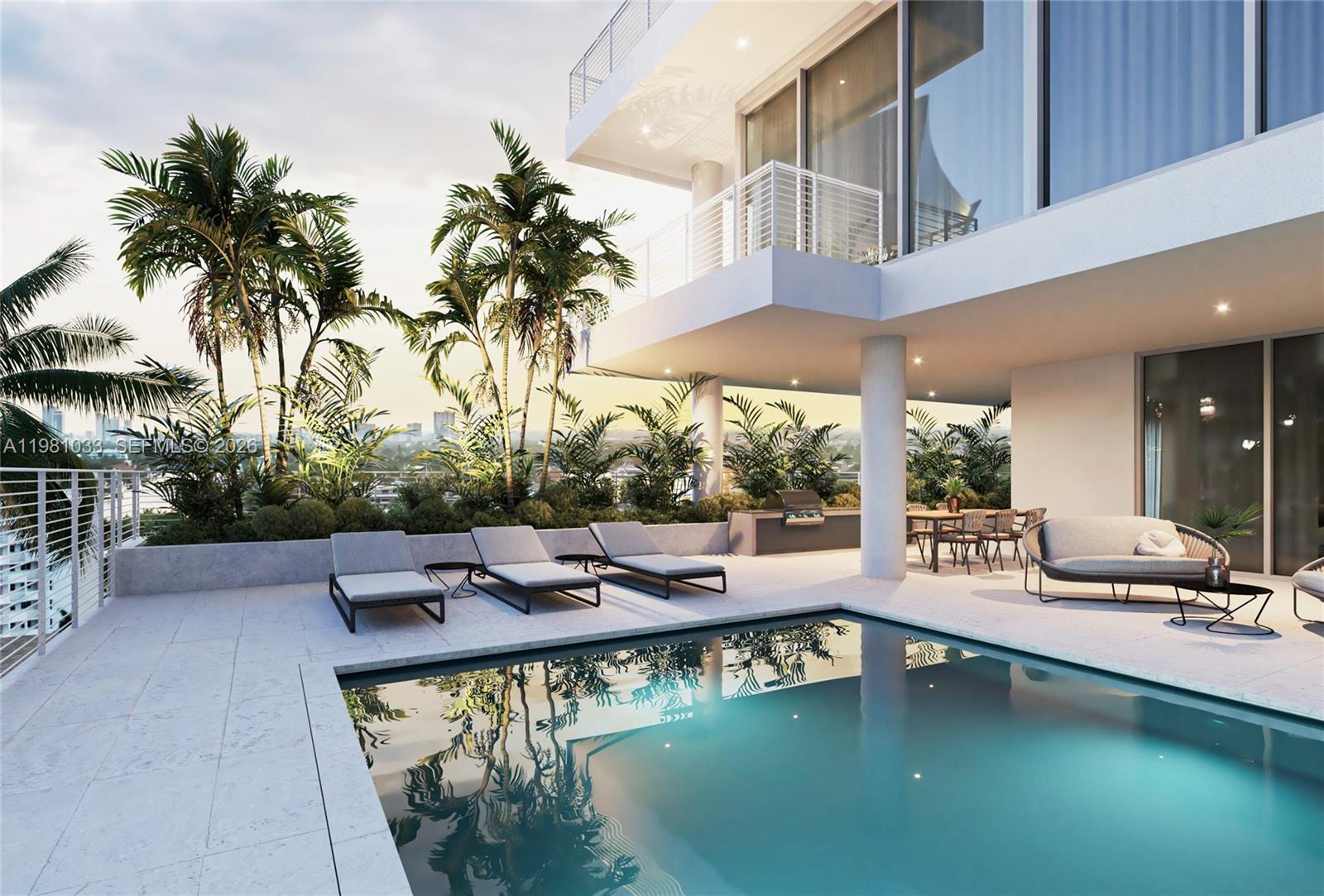 Introducing The Terraces, a boutique collection of only 22 luxury residences in the heart of Fort Lauderdale Beach with a Spring 2026 delivery. Designed for those who value space, privacy, and elevated coastal living, this exclusive new development offers expansive layouts and thoughtfully curated amenities that create a true residential resort experience. Each residence features generous indoor-outdoor living with oversized private terraces, allowing owners to fully embrace the South Florida lifestyle; whether as a primary home or the perfect beach retreat. Residents will enjoy an intimate amenity experience across multiple levels, including a beautifully designed pool and relaxation deck with sunbeds, a state-of-the-art fitness center with lounge, an outdoor terrace, and two summer kitchens ideal for entertaining. With only 22 residences, The Terraces offers a rare opportunity toexperience boutique living just moments from the sand, combining the privacy of a small residential building with the luxury finishes and lifestyle amenities expected of a modern coastal residence. Residence 902 offers a refined boutique living experience with spacious interiors and a two bedroom plus den and 3 bathroom layout. Expansive terraces and modern finishes create a perfect balance of luxury and comfort, featuring 1,775 square feet of interior living space and a 469 square foot private terrace designed for seamless indoor outdoor living.