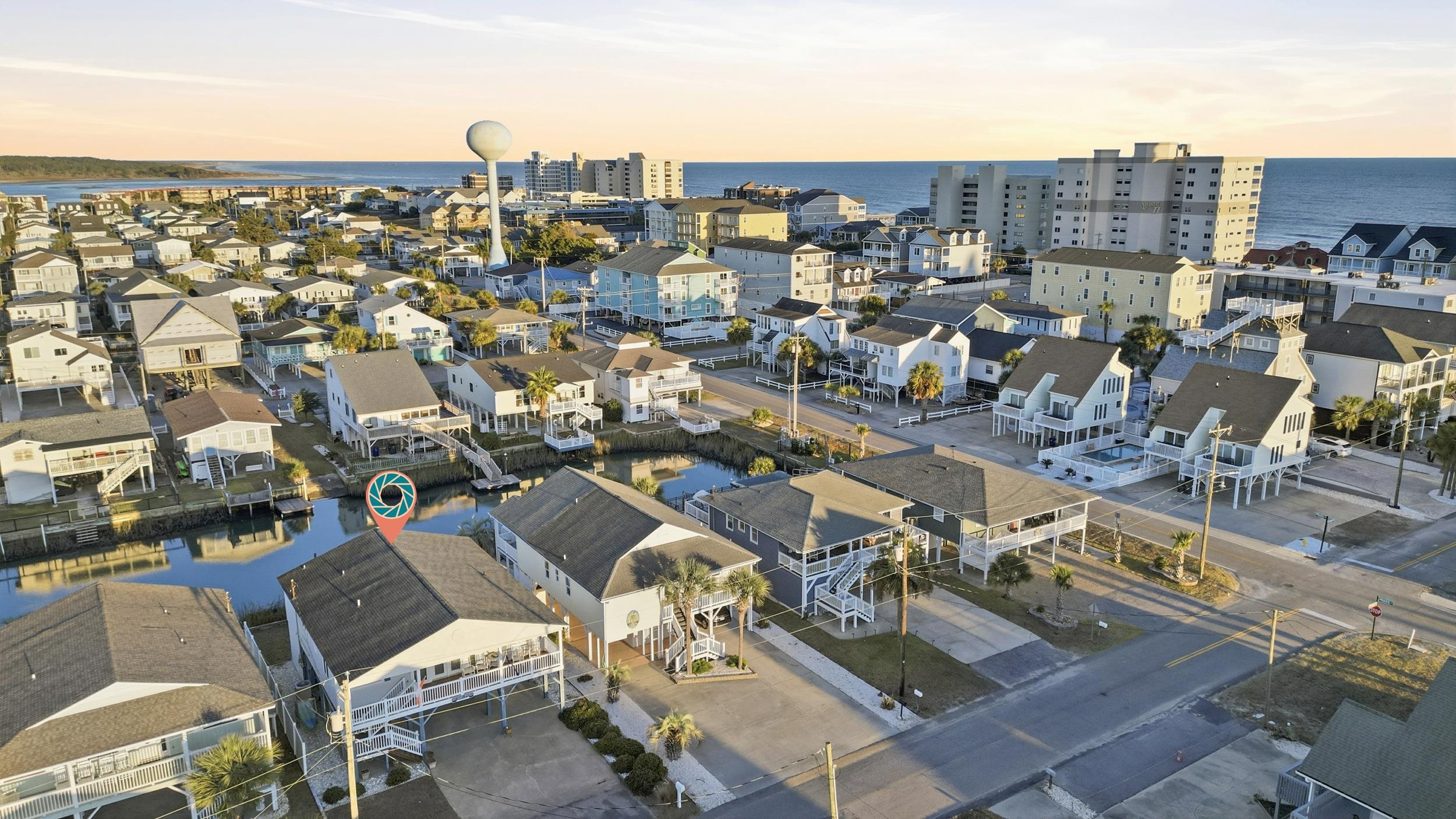 Drone / aerial view of a large body of water