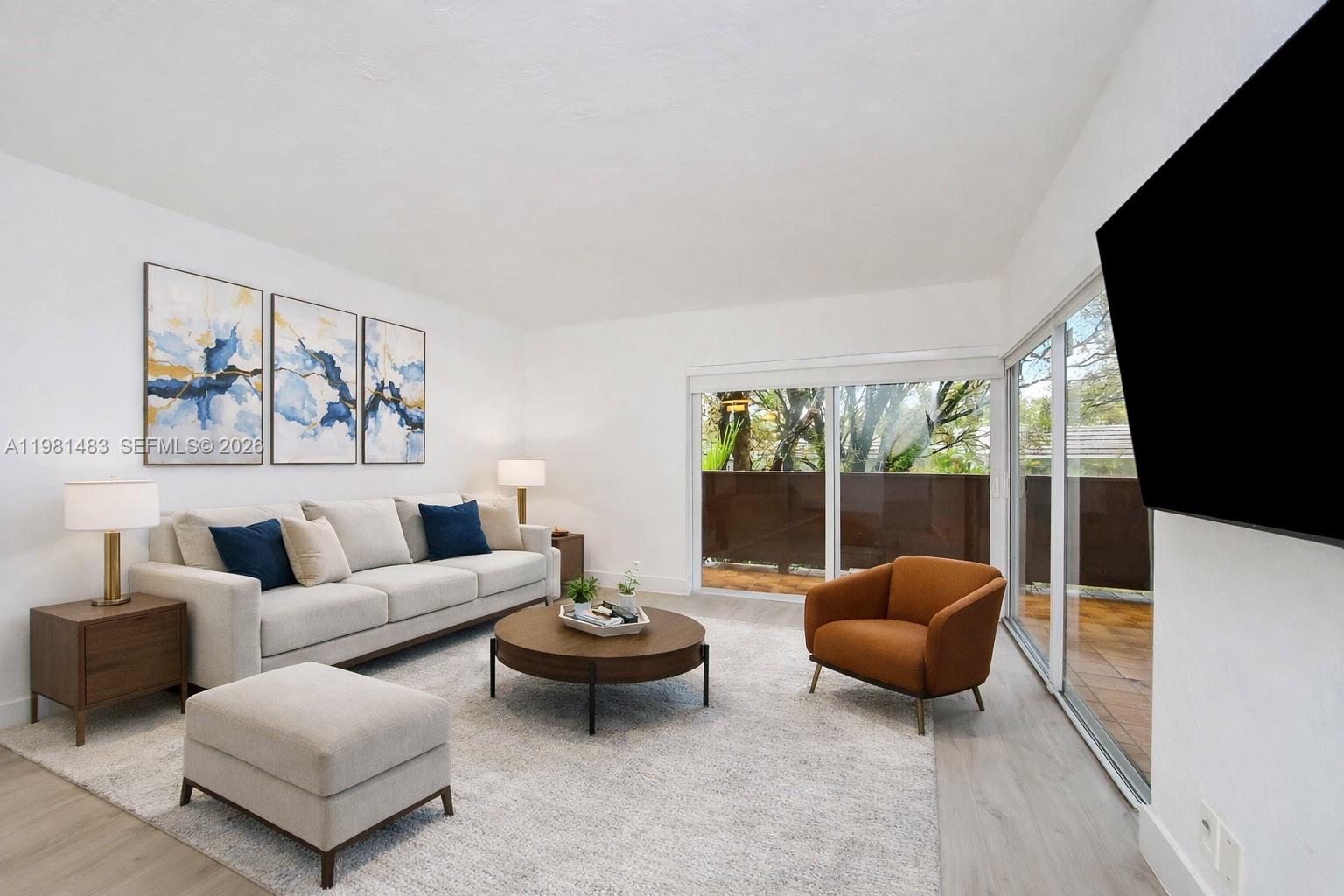 Beautifully remodeled corner residence in the heart of Coral Gables, where space, comfort, and lifestyle come together. This inviting home features a generous wraparound balcony overlooking the lush Coral Gables tree canopy, offering tranquil green views and a true indoor-outdoor living experience.The spacious living area opens directly to the terrace, creating a welcoming setting for relaxing moments & entertaining. The residence has been thoughtfully renovated throughout, featuring a brand new kitchen with modern appliances, fully renovated bathrooms, custom built-in closets, elegant blackout curtains for privacy & light control, wood-look laminate flooring, a connection ready for a washer/dryer, and HIGH IMPACT windows that provide comfort, security, and energy efficiency. Equally compelling is the location's exceptional walkability. Just steps away from grocery stores, cafés, restaurants, Metrorail, University of Miami, Spa, Paddle, Parks & Tennis Courts. making daily life remarkably convenient without relying on a car, while also providing quick connectivity to Brickell and Downtown Miami. The desirable corner positioning allows multiple exposures and brings natural light. Assigned covered parking space conveniently located next to a private storage unit. Residents of Villa Capri enjoy amenities including a pool, fitness center, bike storage, elevators, and a community room. The building has also completed its 50-Year Recertification, with reserves in place.