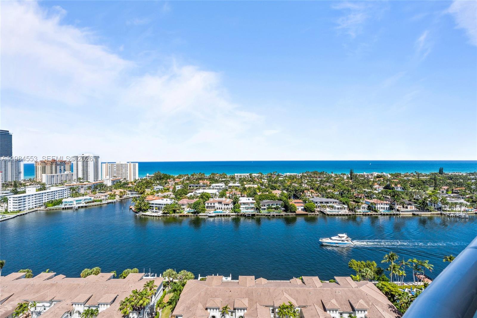 Only 5-bedroom unit currently available in the building. This residence feels like a single-family home in the sky, featuring private elevator entry and a spacious, functional layout. Located on the SE corner, the 4,169 SF unit offers direct ocean and intracoastal views, floor-to-ceiling windows, and two large balconies. The great split floor plan includes oversized living areas and a large primary suite with his-and-hers bathrooms and walk-in closets. The kitchen is equipped with Sub-Zero and Bosch appliances. The unit includes two parking spaces and two storage units. This is a full-service building with pools, a gym, a spa, tennis courts, valet, and 24-hour security.