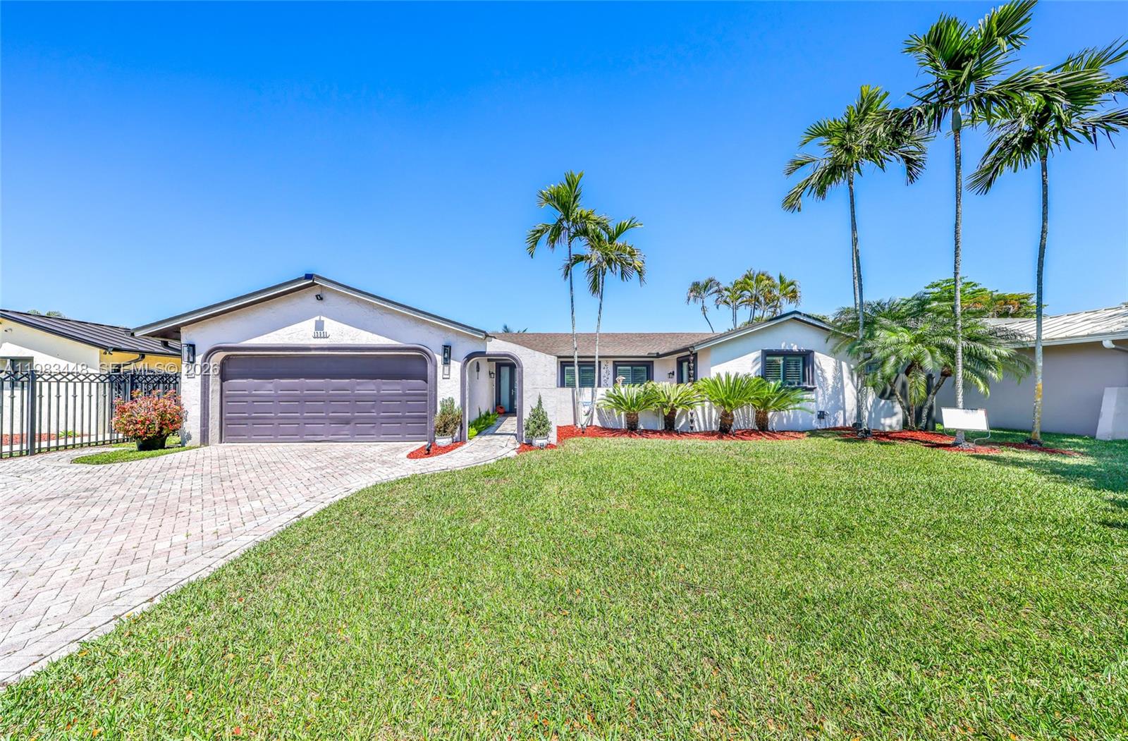 Beautiful, bright, and well-maintained one-story home located in the highly sought-after Shores Calusa community in Kendall. This spacious property features 4 bedrooms, 2 bathrooms, approximately 1,930 square feet of living space, and sits on a generous 7,500 sq ft lot.The home offers a modern, open-concept kitchen with plenty of room for cooking and bake. Impact windows and doors are installed throughout, providing both security and energy efficiency. The expansive primary suite includes a large walk-in closet and a beautifully designed bathroom.Step outside to a private backyard oasis featuring a stunning saltwater pool and spa—perfect for relaxing or hosting guests.Ideally located near top-rated schools, shopping centers, Publix supermarket, great restaurants, public transportation, and just minutes from Baptist Hospital. The A/C was installed in 2022 and the roof in 8/ 2020No HOA.This is a truly exceptional property to call home—your clients will fall in love!Easy to show.
