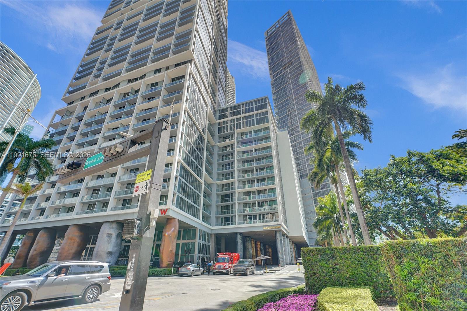 Stylish studio at Icon Brickell. Enjoy elevated living from the 50th floor with spectacular views of the Miami River and Downtown Miami from your private balcony. Parking located on the 6th floor!. Perfectly positioned in the heart of Brickell, this residence offers effortless access to Miami Beach, top dining, and vibrant nightlife. Just steps away from Brickell City Centre, Whole Foods Market, and the best of urban living, the location is truly unbeatable. The unit also includes a well-located parking space within the garage for added convenience. Residents at Icon Brickell enjoy world-class amenities including a resort-style infinity-edge pool—the longest in the area—luxury spa, state-of-the-art fitness center, 24-hour concierge and valet, media room, and on-site dining options. Ideal as a primary residence, vacation getaway, or investment opportunity, this studio offers the perfect blend of luxury, comfort, and prime location.