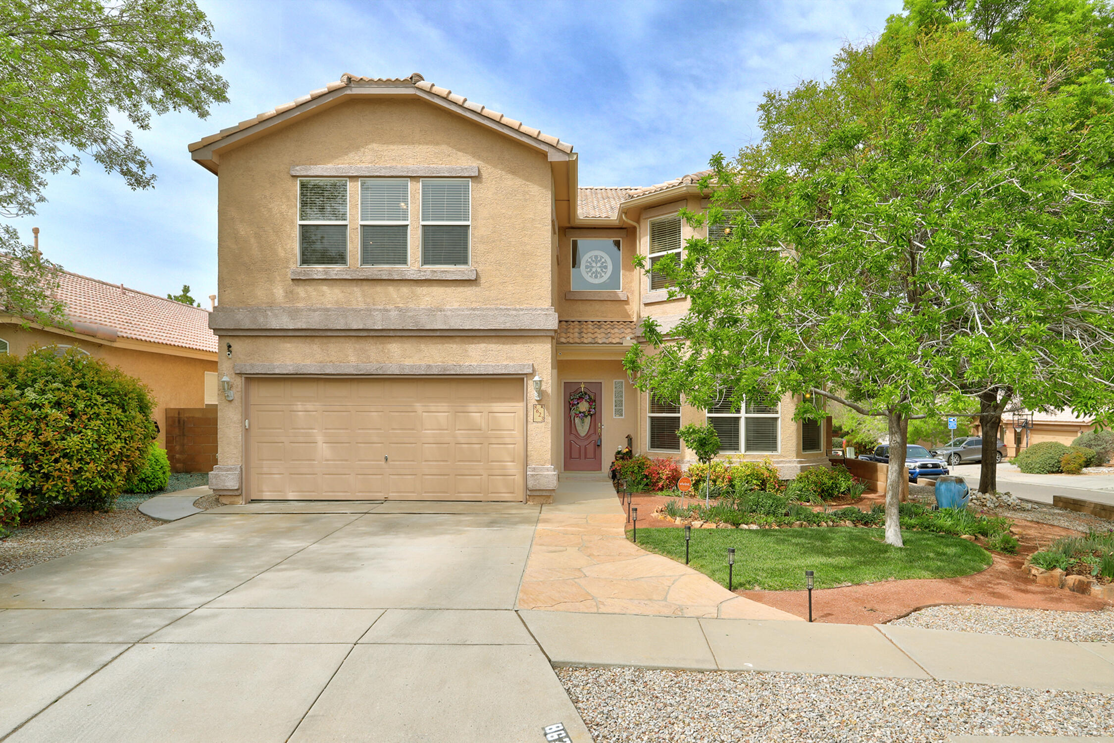 Spacious 5 bedroom home tucked away on a quiet cul-de-sac in the North Star & La Cueva school districts. It has a flexible floorplan with 2 living rooms, one with surround sound, & generous room sizes, ideal for everyday living & work from home. The updated kitchen has ample granite counter space, pull out cabinet drawers, instant hot water, convection double ovens, & a corner pantry. It overlooks the lush green back yard, with smart drip system, ready for summer BBQs. The primary is a private retreat with an updated soaking tub & frameless glass shower. The hallway bath has double sinks & separate bath area to make busy mornings peaceful. Tankless H2O. Solar panels with critter guards to cover the 2 ac system bills. There is a whole house portable generator w/ a connection to the panel.