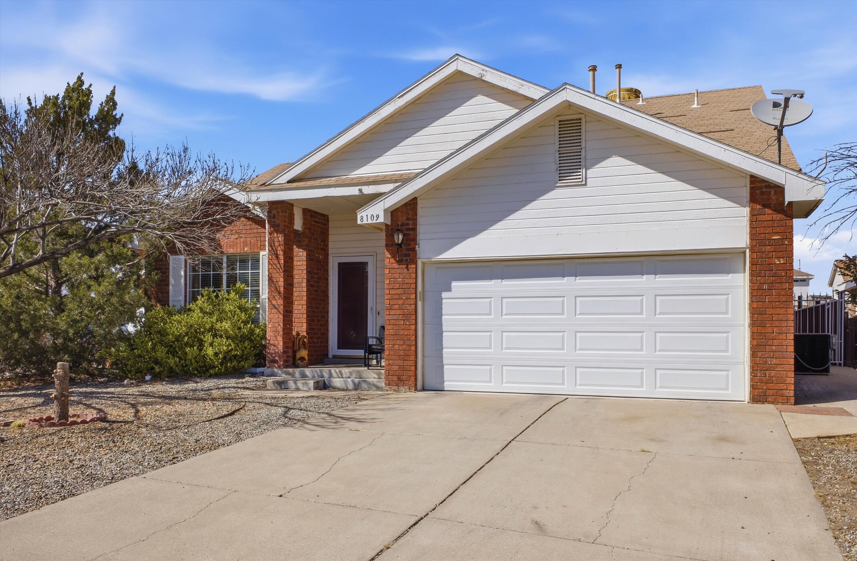 Welcome to this well maintained 3-bedroom, 2-bath home offering a flexible layout with two bedrooms downstairs and a private upstairs primary suite. The  primary suite features a walk-in closet, separate shower, and relaxing garden tub. Enjoy added convenience with a two-car garage plus a side carport--perfect for extra parking or a pop-up with possible backyard access. The large backyard provides plenty of room to create your ideal outdoor space and includes a storage shed for added storage.  Other features include Granit countertops, new carpet in 2 the downstair bedrooms, and all appliances convey.