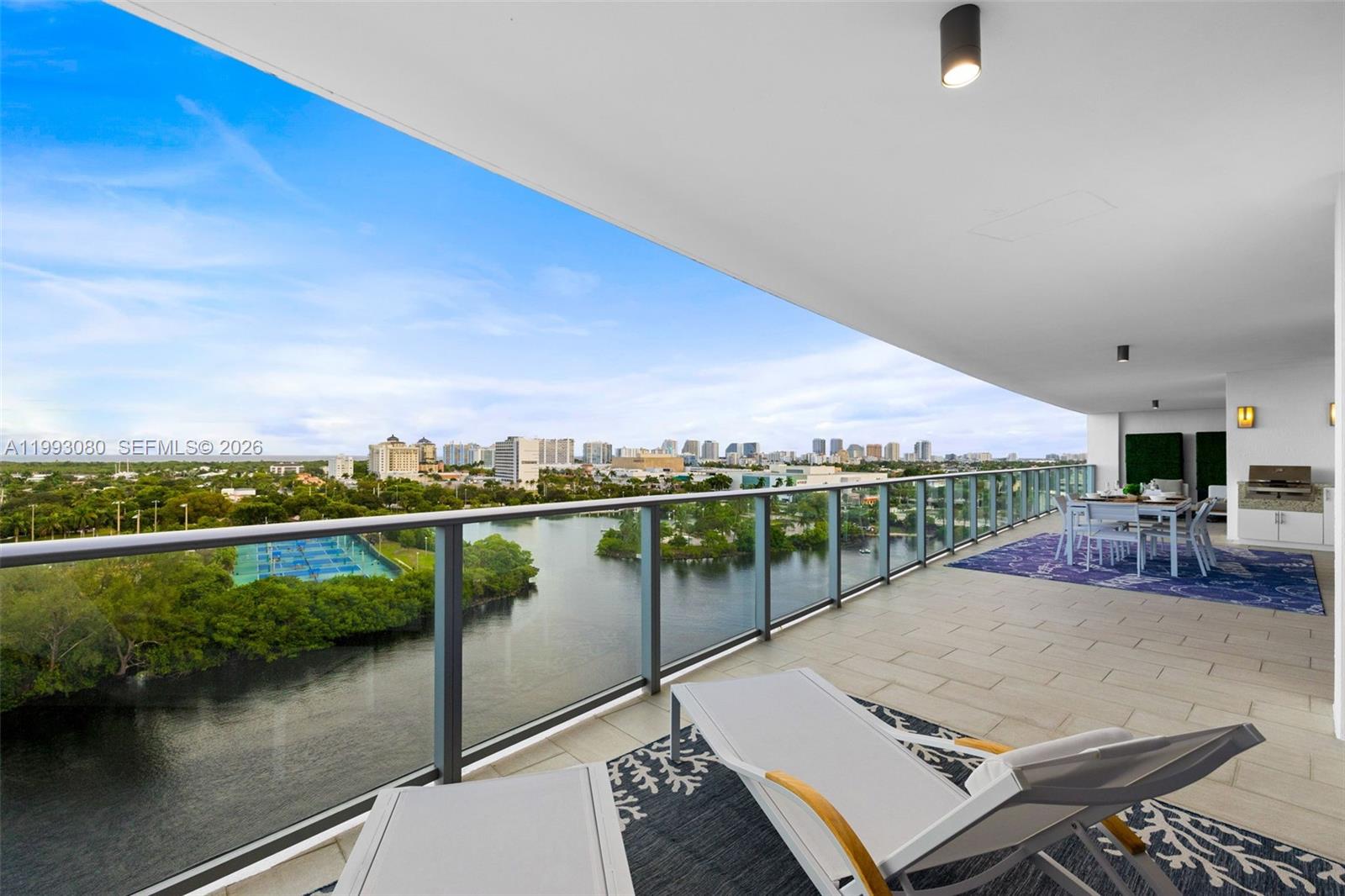 Discover the epitome of luxury living at RIVA, including a 40FT boat slip with 14,000-lb lift in the price. This exquisite residence showcases panoramic ocean, Intracoastal, and Middle River views from every room, plus a private terrace with built-in BBQ. The sought-after 02 line features private elevator entry, 3 beds, 3.5 baths, and 2,251 sqft of refined interiors. Enjoy custom lighting, a chef’s kitchen with Wolf gas cooktop, Sub-Zero fridge, and wine cooler. Over 40,000 sqft of resort-style amenities include a heated pool, gym, spa, yoga studio, lounge, and sunset deck with jacuzzi. Pet-friendly and just 1 mile from the beach, shopping, and Las Olas Blvd. Offered fully furnished with storage unit & 2 assigned parking spaces. The ultimate waterfront lifestyle.