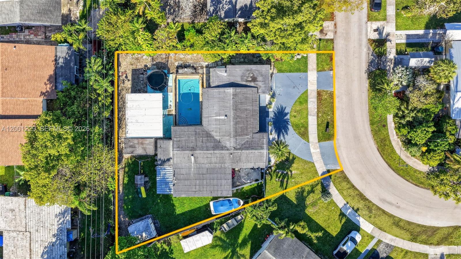 Welcome to the sought-after neighborhood of Cutler Bay! Spacious 4 bedroom and 3 bathroom home with 2,048 sq. ft of living area, sitting on a large 11,360 sq. ft. corner lot. Featuring an open formal living & dining, updated 2025 kitchen with Calacatta Bellagio quartz countertops, Samsung microwave, LG gas range & LG refrigerator.Enjoy a private pool, fenced backyard with new gazebo—perfect for entertaining. Includes attached efficiency with separate entrance & kitchenette, ideal for in-laws or income (currently rented $1,600/month).Upgrades: Roof 2018, A/C units 2022, gutters 2022, water heater 2021, and Impact windows. Plenty of space for a boat, minutes from Black Point Marina, shopping, Old Cutler Rd & Turnpike. NO HOA! Won’t last!