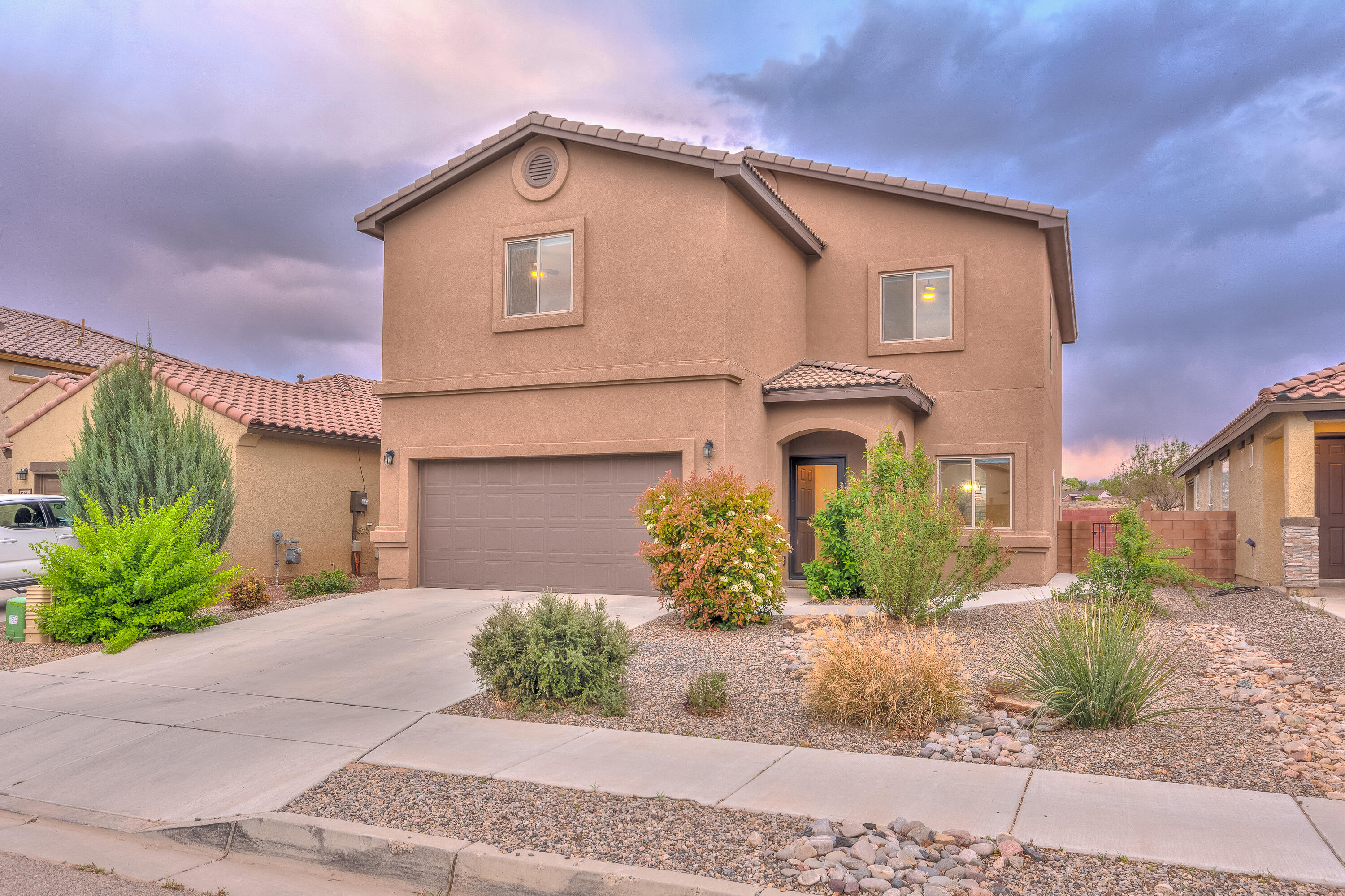 This beautiful house has been lovingly upgraded and cared for.  The kitchen includes new countertops, large island, backsplash, painted white ceiling-height cabinets, and stainless appliances.  Great built-in mudroom right off the garage.  Newer LVP flooring throughout main floor.  The primary suite includes upgraded bathroom with newer lighting, mirrors, faucets, and decorative moulding.  Many cute decorative moulding details throughout upstairs bedrooms, and great storage closets.  The front and back yards have beautiful landscaping with large turf area, and pathway around the yard.  Great open space and views behind home.  Located in the highly desirable Loma Colorado community with walking paths and parks throughout, and close to schools, library, aquatic center, and rec center.