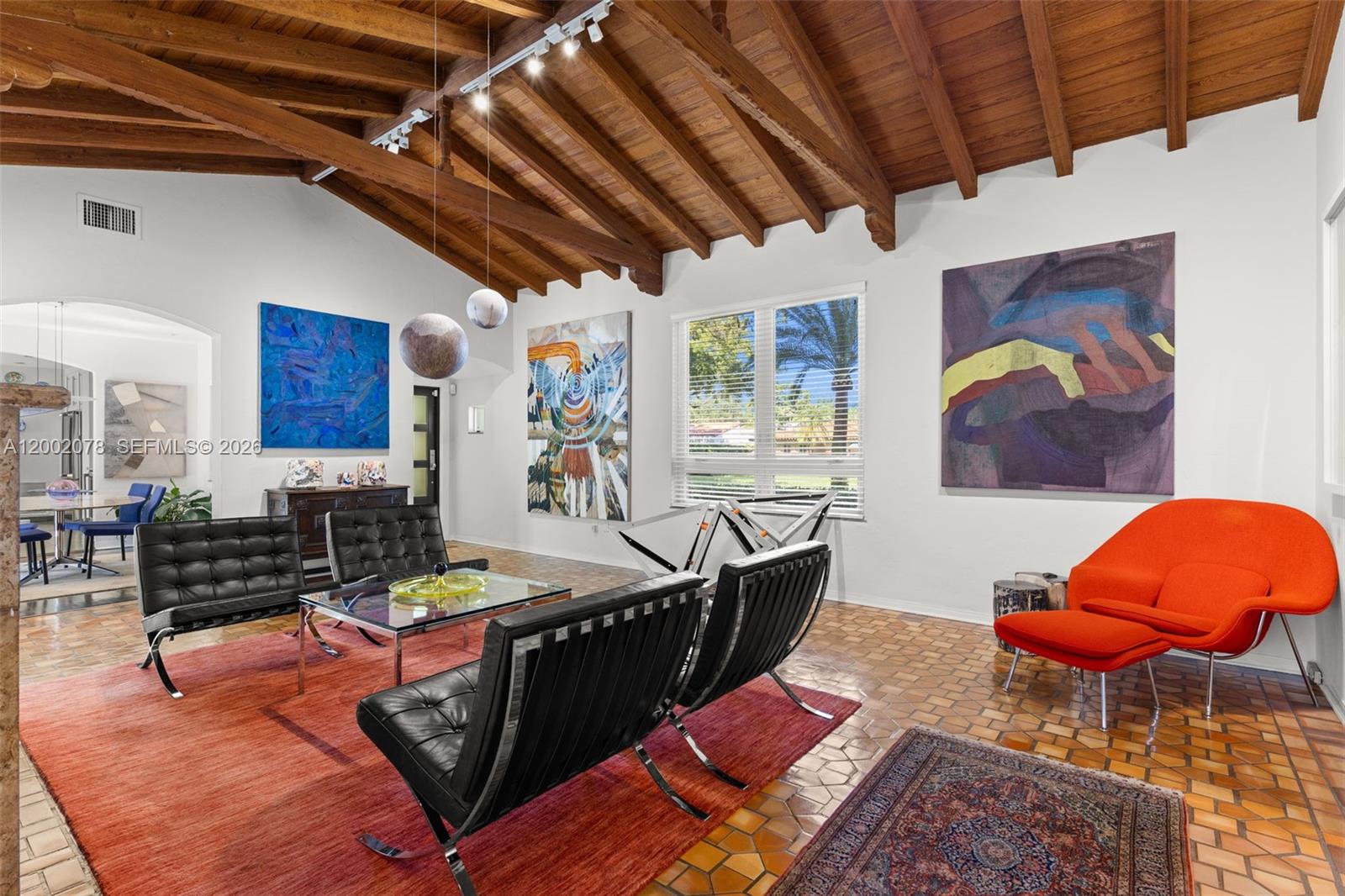 Open-concept living area at 482 93rd St - Home in Miami Shores