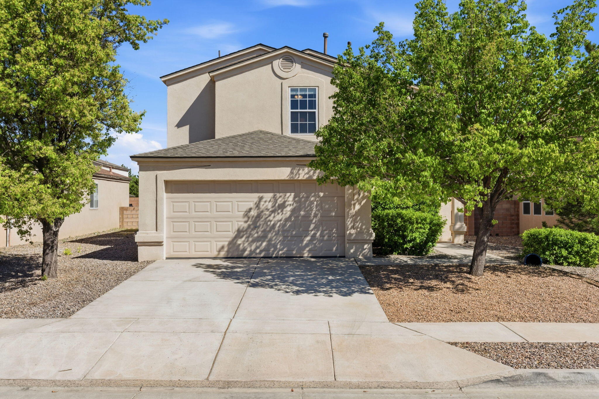 Welcome to your cozy new home! Thoughtfully updated 3 BR, 2.5 BA in the Ventana Ranch community. Spacious, open kitchen with granite countertops, stainless steel appliances, and custom pantry. Custom shelving in your Pinterest-worthy laundry room. Beautiful ceramic flooring downstairs and in upstairs bathrooms, with new laminate flooring upstairs and matching stair treads. Updated lighting fixtures, closet systems, trim, and custom paint throughout. Stay cool with a newer refrigerated air unit! Enjoy mature landscaping with sprinklers, drip system, and custom shade sails over the patio. Large shed and raised cedar garden bed. Brand new roof (2026)! All appliances and window/closet treatments convey.