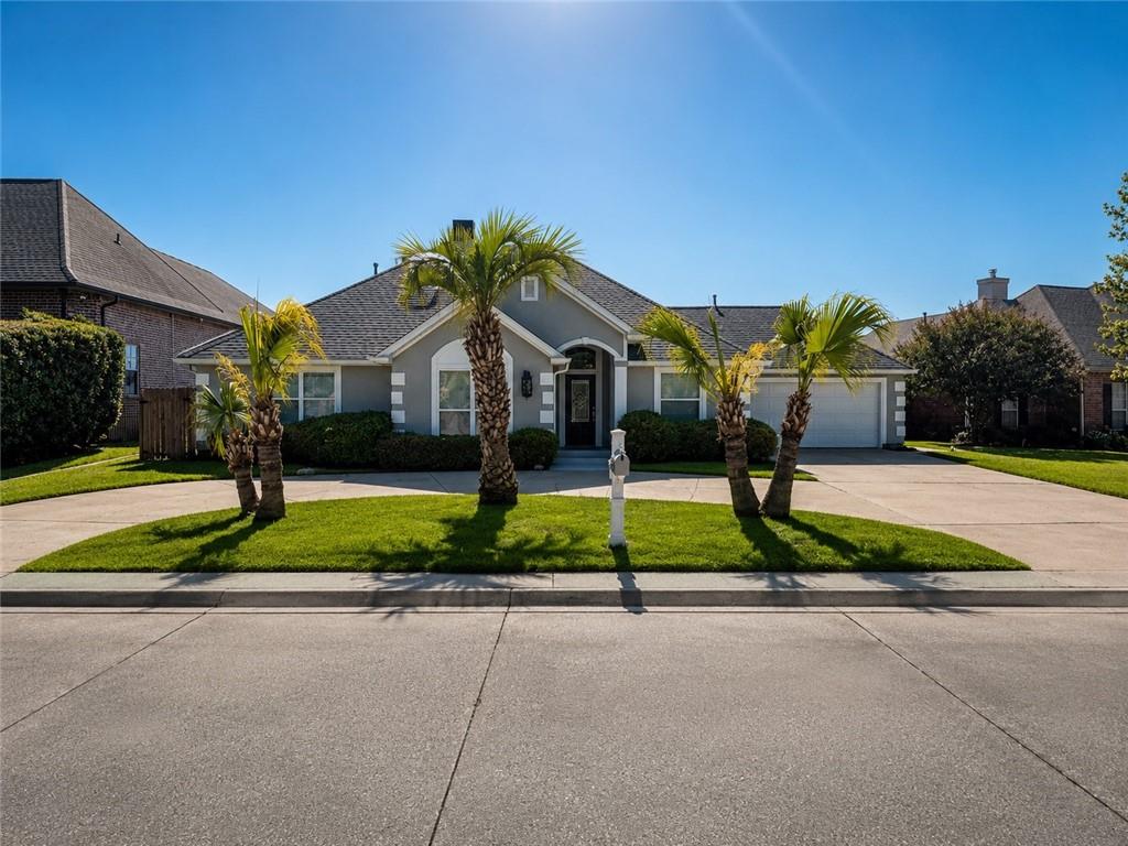 Enjoy waterfront living in this spacious open floor plan home featuring 3 bedrooms and 3 bathrooms, plus a versatile bonus room that can serve as a 4th bedroom, office, or craft space—complete with its own sink and microwave.Conveniently located with easy access to both New Orleans and Mississippi, this property offers stunning water views you can take in while relaxing by your built-in pool. The home has been recently painted, and the roof is only 3 years old, providing peace of mind for future owners. Inside, you’ll find granite countertops, a cozy gas fireplace, and a large primary bedroom with a beautiful bay window that fills the space with natural light. Step outside to enjoy the covered patio, to entertain or unwind. Situated in a gated community, the property also features a large circular driveway for ample parking. Please note: the floors are ready for updating, the bulkhead has failed (with an estimate already obtained by the seller), and the cool deck surrounding the pool will need repair—offering a great opportunity to customize and add value. This home combines location, views, and potential—don’t miss your chance to make it your own!