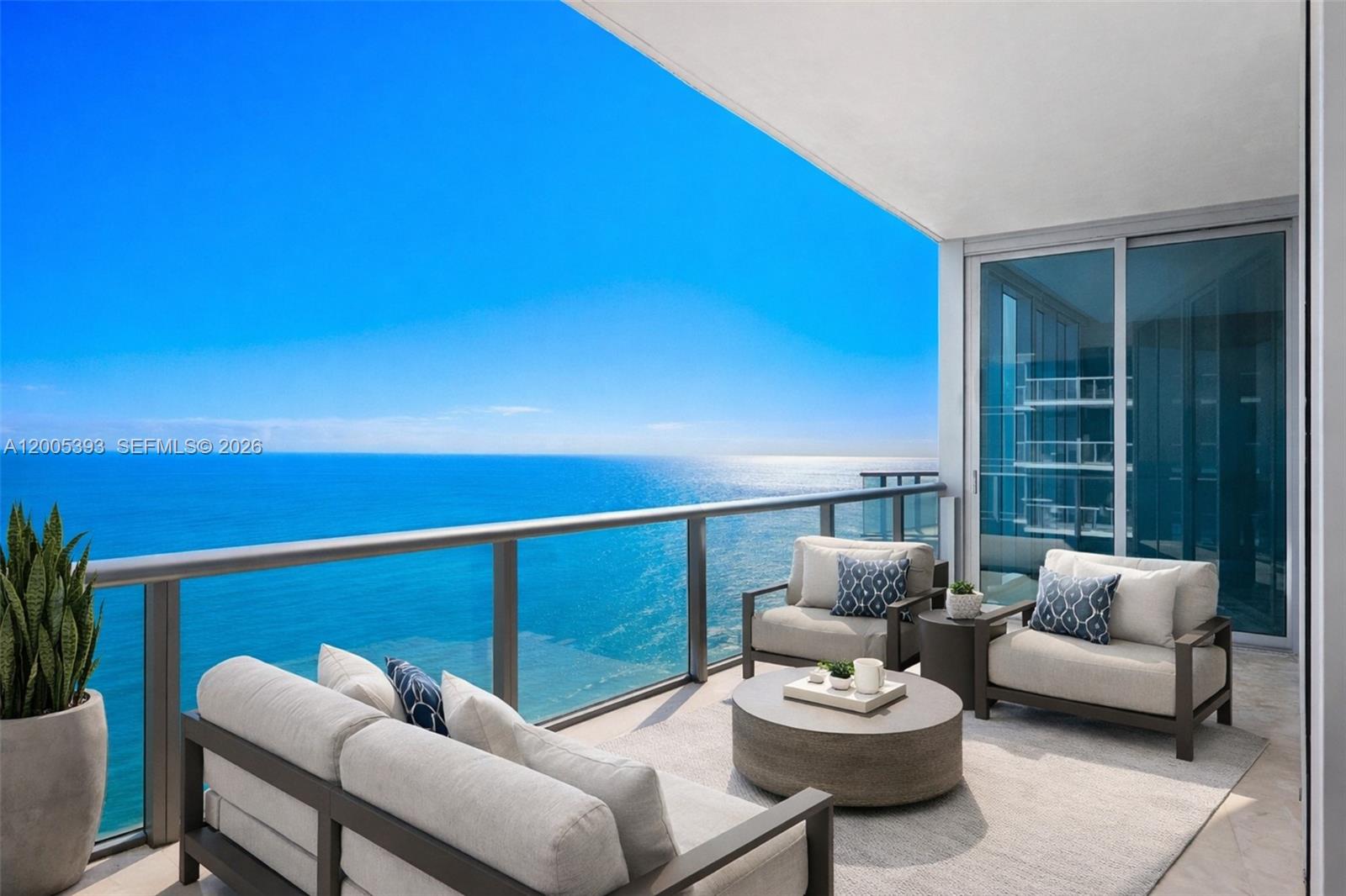 Welcome to luxury oceanfront living at Jade Beach in this stunning high-rise condo spanning 2,394 sq ft. This elegant residence offers 4 bedrooms, 4.5 bathrooms, and a thoughtfully designed layout combining comfort and sophistication.Northeastern exposure fills the home with natural light through floor-to-ceiling windows with custom treatments. The open-concept living space features marble floors and recessed lighting, creating a bright, modern atmosphere. The gourmet eat-in kitchen is equipped with granite countertops and premium appliances, including stove, oven, refrigerator, dishwasher, and freezer.The spacious primary suite includes a custom walk-in closet and a spa-inspired bathroom with refined finishes and bidet. Additional highlights include a grand foyer, stylish powder room, private balcony with ocean breezes, private elevator entry, and central A/C for year-round comfort.Jade Beach offers resort-style amenities: heated pool, spa, sauna, fitness center, playroom, clubhouse, restaurant, and beautifully maintained outdoor areas. Security, assigned parking, and valet service provide convenience and peace of mind.A rare opportunity to enjoy privacy, elegance, and world-class amenities in the heart of Sunny Isles Beach