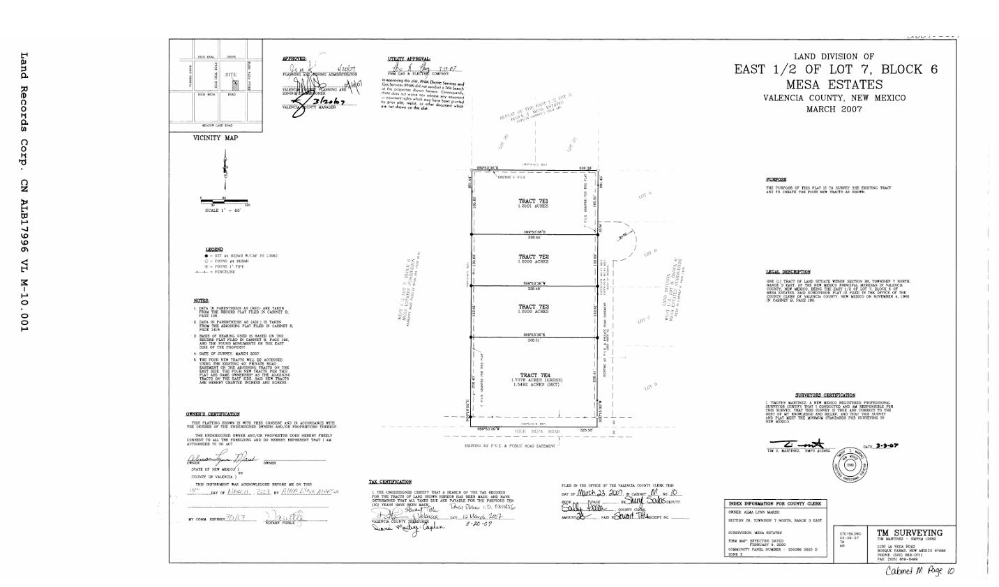 MESA ESTATES Lot: 7E2 Block: 6 