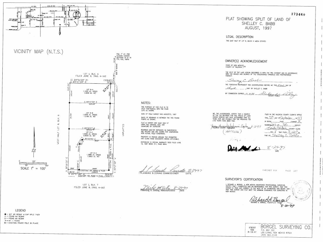 MESA ESTATES Lot: B Block: 6 