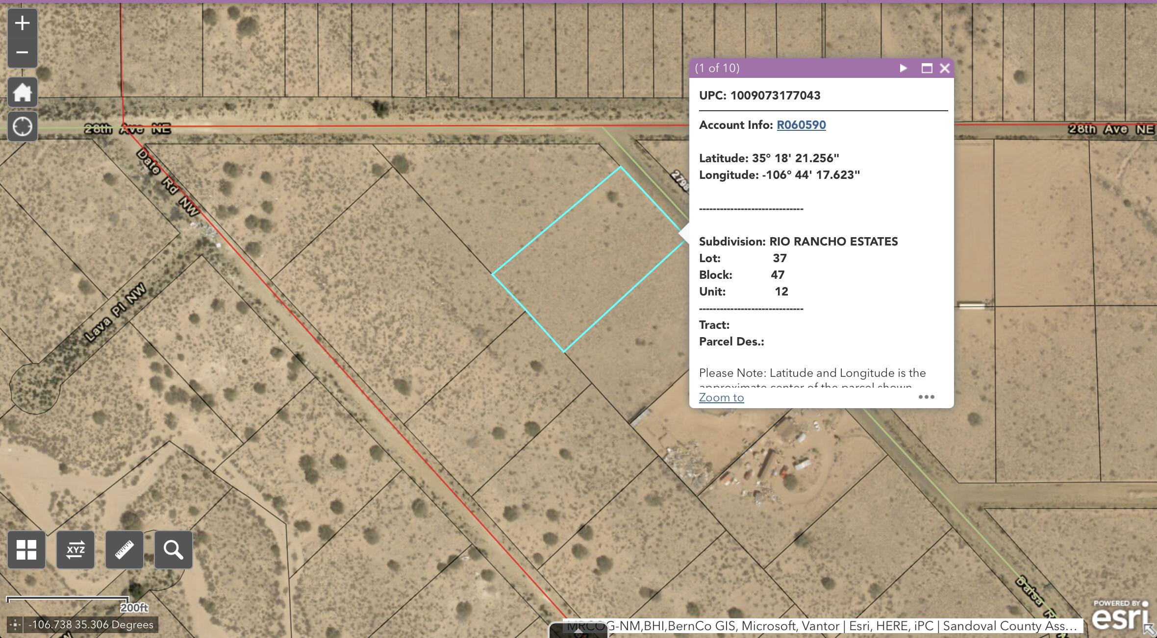 Land for sale at Sub Rio Rancho Ests Lot 37, Rio Rancho, NM 87144 | MLS# 1111315