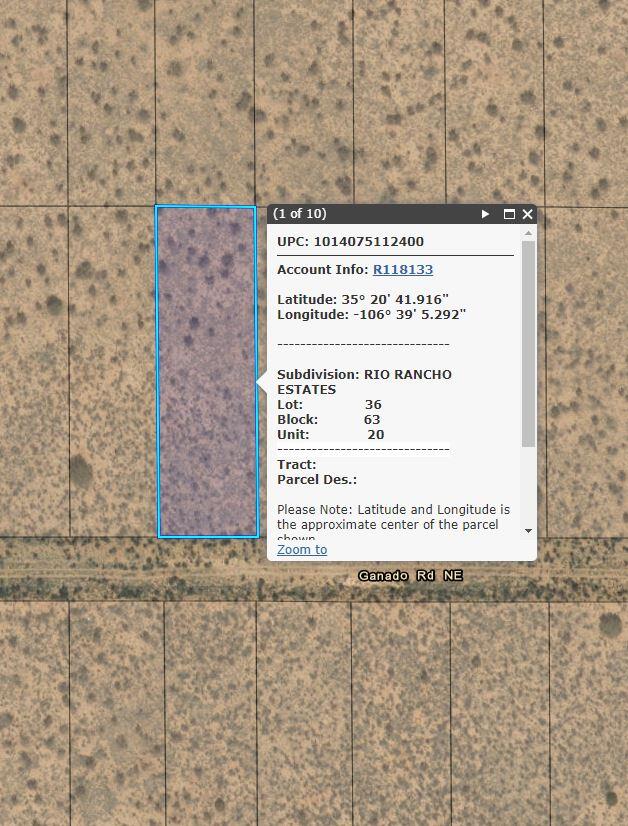 Photo 1 of Land for sale at 4221 Ganado Rd Ne, Rio Rancho, NM 87144 | MLS# 1111984 | Listing updated on 2026-10-05