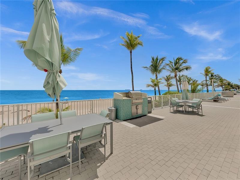 One of two barbeque grills on the lower deck.
