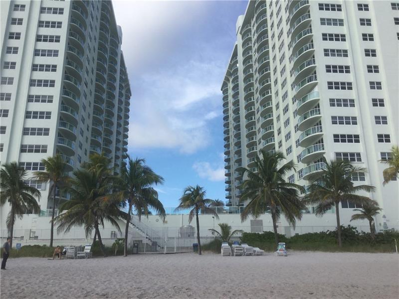 Southpoint towers as seen from the beach.
