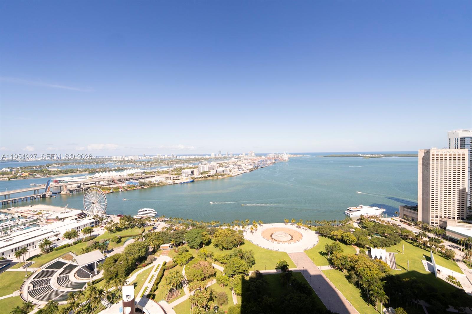 Corner unit 3702 featuring 3 bedrooms and stunning bay and Bayfront Park views. Enjoy expansive windows, abundant natural light, and a desirable high-floor layout. Located in the heart of Downtown Miami, just steps from Bayfront Park, dining, shopping, and entertainment. A rare opportunity to own a spacious corner residence with breathtaking water and park views.