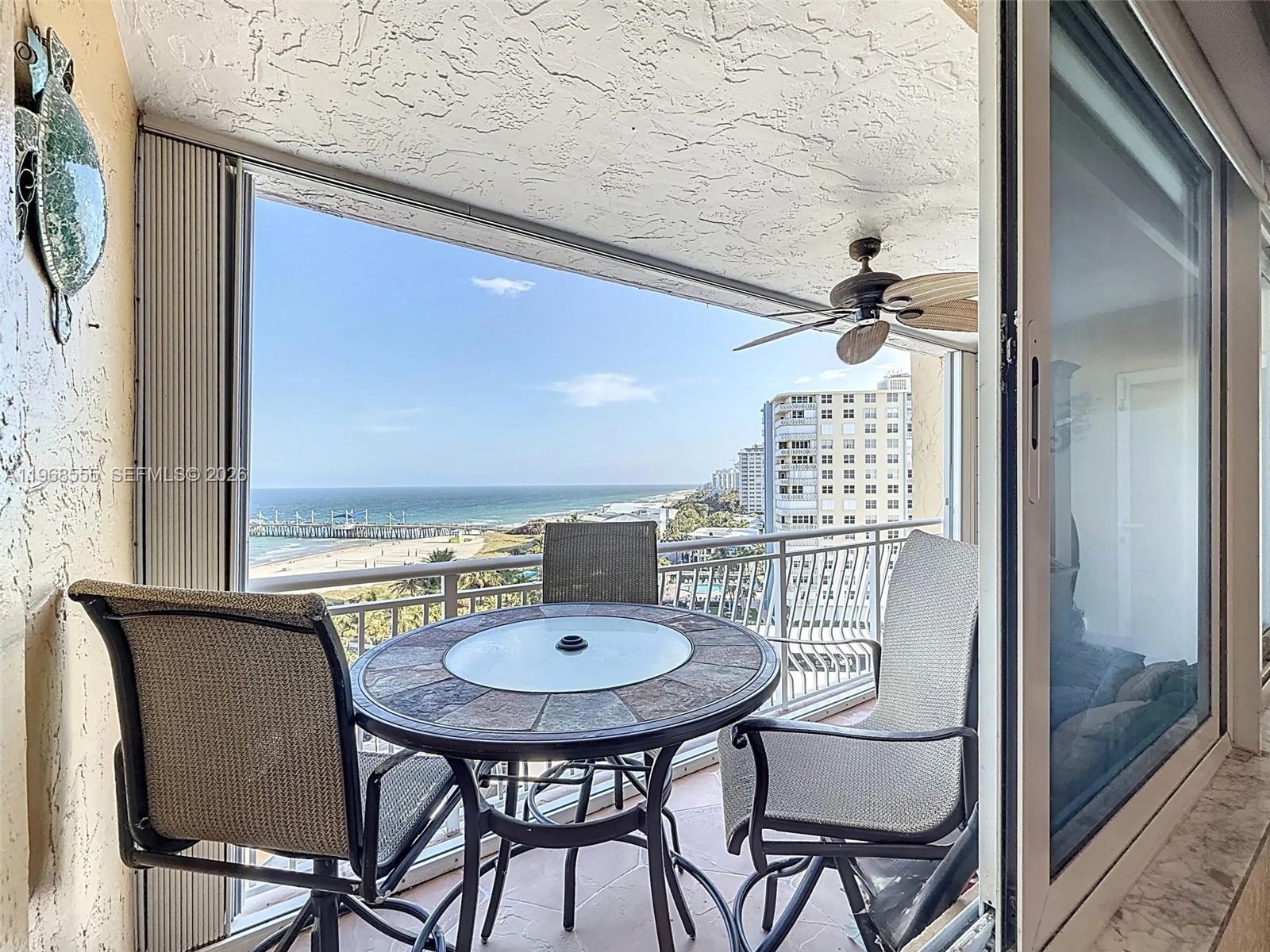 Private balcony with scenic views at 328 Ocean Blvd - Condo in Pompano Beach