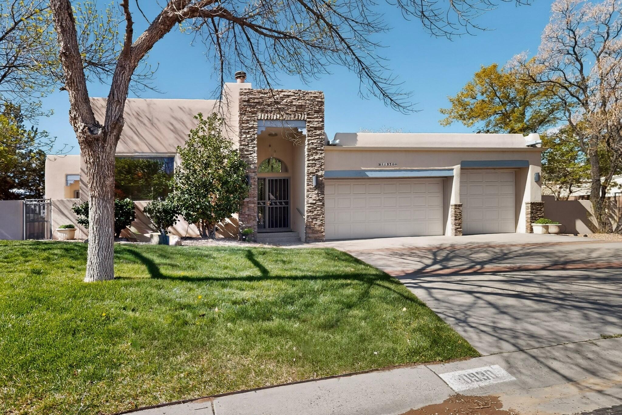 Discover refined comfort in this beautifully maintained high-end home in coveted Primrose Point. Designed for effortless main-floor living, it features a brand-new gourmet kitchen with premium appliances, an expansive island, and elevated finishes. Skylights and abundant windows highlight custom details, including wood-slatted ceilings with authentic New Mexico vigas. The home offers 3 spacious bedrooms and 2 stylish bathrooms, including a serene five-piece primary suite. Enjoy seamless indoor-outdoor living with a covered patio and private yard. Dual HVAC systems ensure year-round comfort, and a generous three-car garage provides ample storage. A rare opportunity in a highly desirable neighborhood.