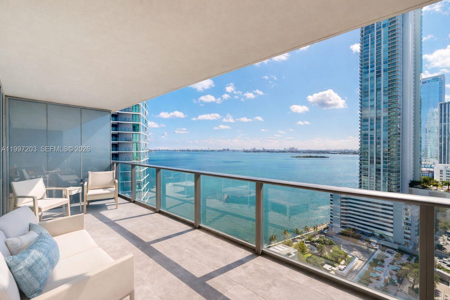 Sophisticated Furnished waterfront residence at Paraiso Bay featuring a private elevator entry that opens directly into a refined foyer, leading into a spacious open layout with unobstructed views of Biscayne Bay extending to the ocean. The residence offers a large terrace, a sleek kitchen with Bosch appliances, and custom-built closets in each bedroom, including a primary suite with an open-concept design. Ideally located in the heart of Edgewater, Paraiso Bay delivers a true resort-style experience with world-class amenities, 24-hour security, valet service, and short-term rental flexibility (30 days), just minutes from the Design District, Wynwood, Brickell, and a curated selection of top restaurants, cafes, and boutiques.