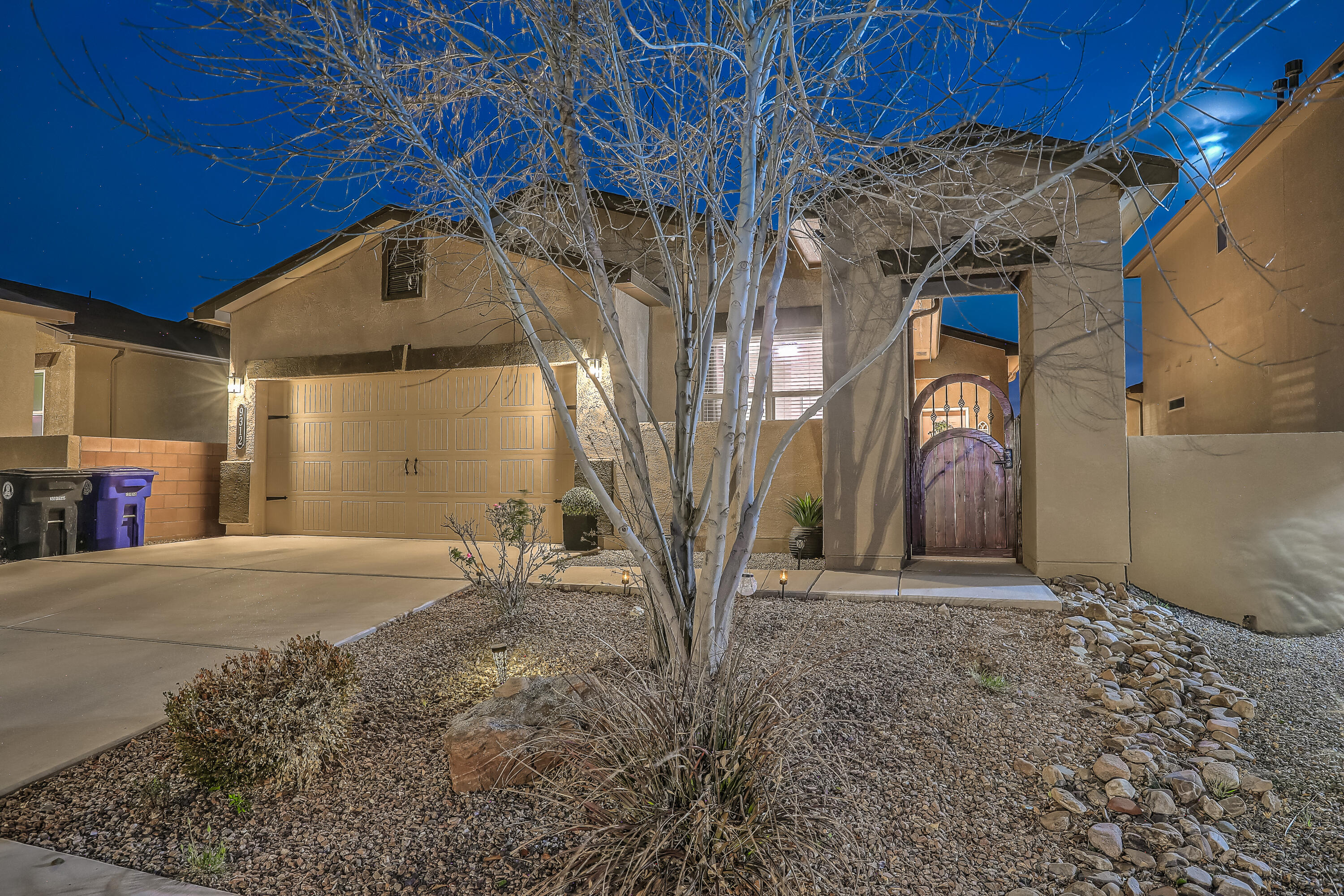 Built by D.R. Horton, this upgraded ''Independence'' model delivers style, comfort, and flexibility. A charming, secure front courtyard welcomes you in, while the west-facing exposure offers warm natural light and beautiful evening ambiance.Featuring 3 bedrooms, 2 baths, plus a versatile office/flex space or 4th bedroom. This home flows effortlessly with luxury vinyl flooring throughout. The open-concept kitchen shines with a large granite island, stainless appliances, granite countertops, perfect for entertaining.The primary suite offers a spa-like feel with an oversized terrazzo tile shower, double vanities, and upgraded wood closet shelving. To complete this beautiful home your backyard is FULLY landscaped with a covered patio, concrete, and beautiful turf!