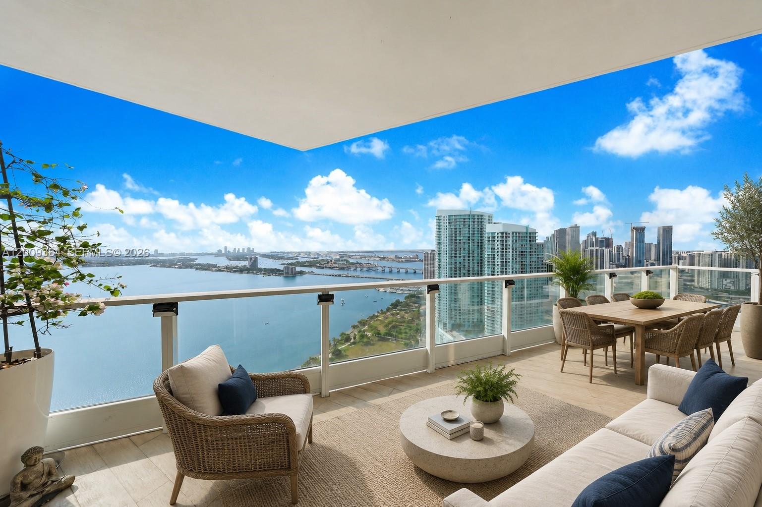 Beautifully upgraded, reconfigured 4-bedroom residence at Paramount Bay with unobstructed views of Biscayne Bay, the Atlantic Ocean, the skyline, and Port of Miami. This high-floor home features floor-to-ceiling impact glass, a spacious private terrace, and a split layout with bright living and dining areas. The open chef’s kitchen includes premium appliances, custom cabinetry, and stone countertops. All bedrooms are private ensuites with terraces with the exception of one. The primary suite offers a spa-like bath and ample built in closets. Paramount Bay features concierge, valet, fitness center, spa, and resort-style pools. Prime Edgewater location near parks, shopping, dining, and top Miami destinations. A truly unique opportunity to secure a high-floor residence that defines sophisticated Miami waterfront living.