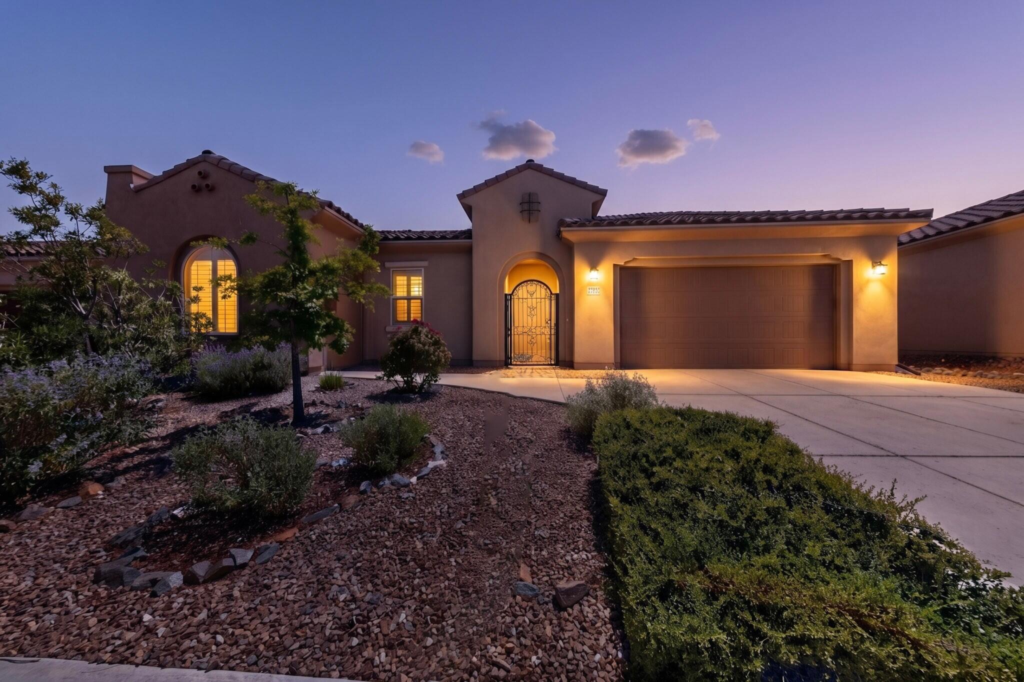 Discover the flexibility of this exceptional single-level home in Las Soleras. The gourmet kitchen features a large island, abundant workspace, and opens to the greatroom, creating an ideal gathering space. Versatile living areas offer multiple options for multi-generational living, guests, home offices, hobbies, or creative pursuits. A secondary bedroom with adjoining sitting room and exterior entrance is perfect for an in-law suite or guest retreat. The front room can serve as an office, bedroom, den, or studio. Enjoy a spacious backyard with fruit trees and a covered east-facing patio. Unique 3-car garage layout includes a separate bay ideal for a workshop, gym, or storage. Conveniently located near I-25, Downtown Santa Fe, shopping, dining, medical services, parks, and walking trails.