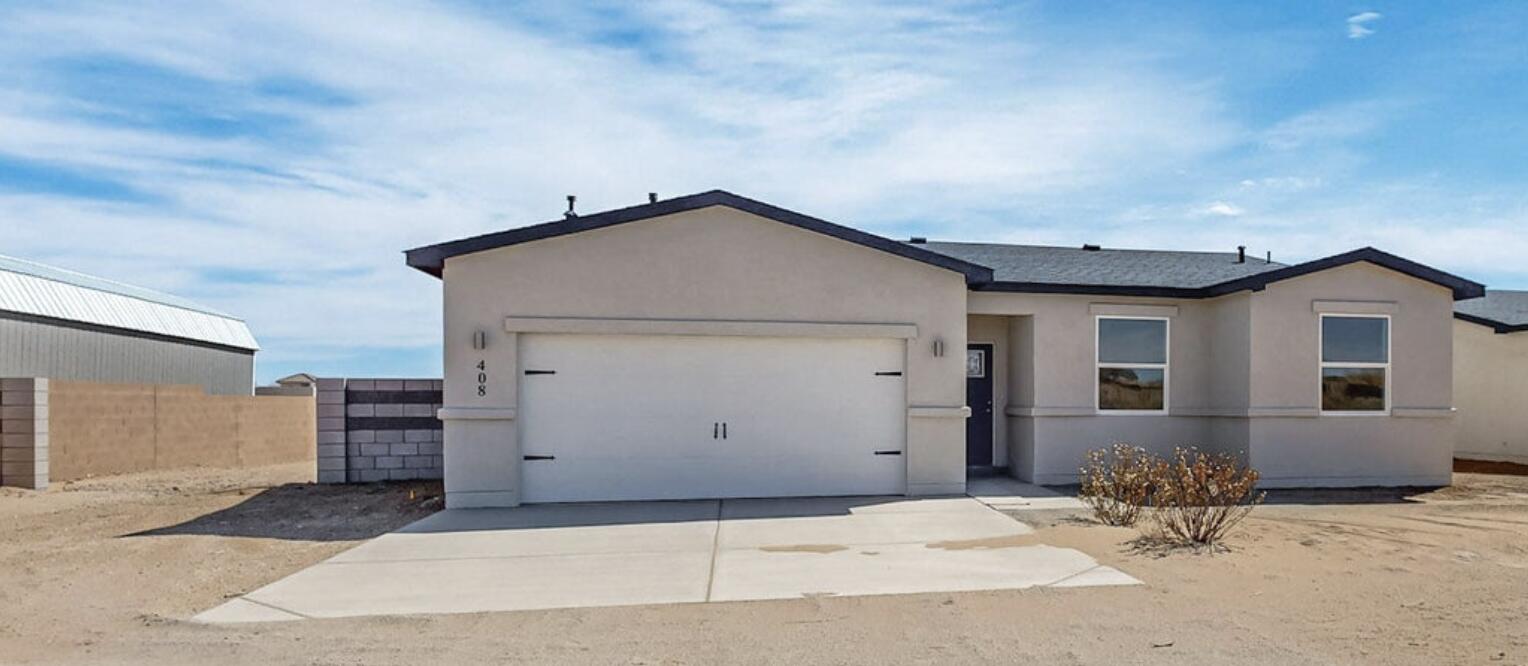 Stunning Newer Custom Home! This gorgeous 3-bed, 2-bath home showcases quality craftsmanship & exquisite details throughout. Situated on a spacious half-acre lot with beautiful mountain views from every window! The open floor plan seamlessly connects the living, dining, and kitchen areas. The chef's kitchen features stainless steel appliances (that convey!), soft-close, extended-height cabinetry, a center island, granite countertops, and a stylish tile backsplash. Both bathrooms boast custom tile surrounds, vessel sinks, and granite countertops, with modern lighting enhances every space. The finished garage adds extra functionality, and the walled backyard provides privacy. With room for a casita, RV parking, or storage, etc! No HOA or PID. Don't wait, schedule your showing today!