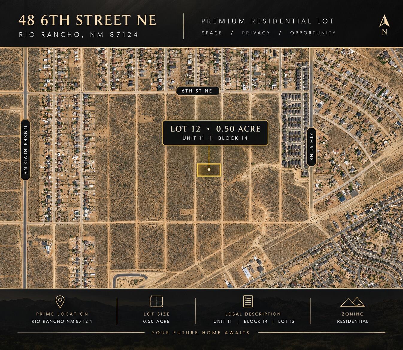 Land for sale at 48 6th (u11b14l12) St NE, Rio Rancho, NM 87124 | MLS# 1112101