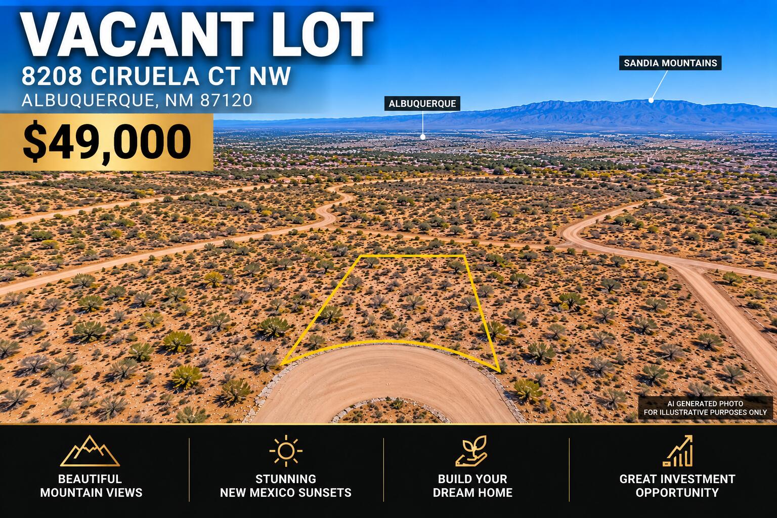 Photo 1 of Land for sale at 8208 Ciruela Rd Nw, Albuquerque, NM 87120 | MLS# 1112200 | Listing updated on 2026-10-08